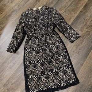 Midnight Doll Black Lace Overlay Formal Midi Dress Size 9
